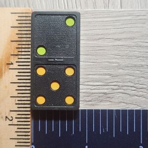 2:5 Vintage Whitman Replacement Domino Large Black Plastic Color Dots Dominoes